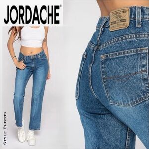 W27/28 L32 Jordache Vintage Classic Slimming Fit High Rise Tapered Leg Jeans